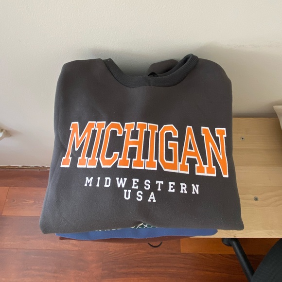 Michigan Letter Graphic Drop Shoulder Sweatshirt - Picture 2 of 3